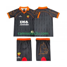 Camisolas de futebol AS Roma 1999 2000 Retro Criança Equipamento Alternativa Manga Curta